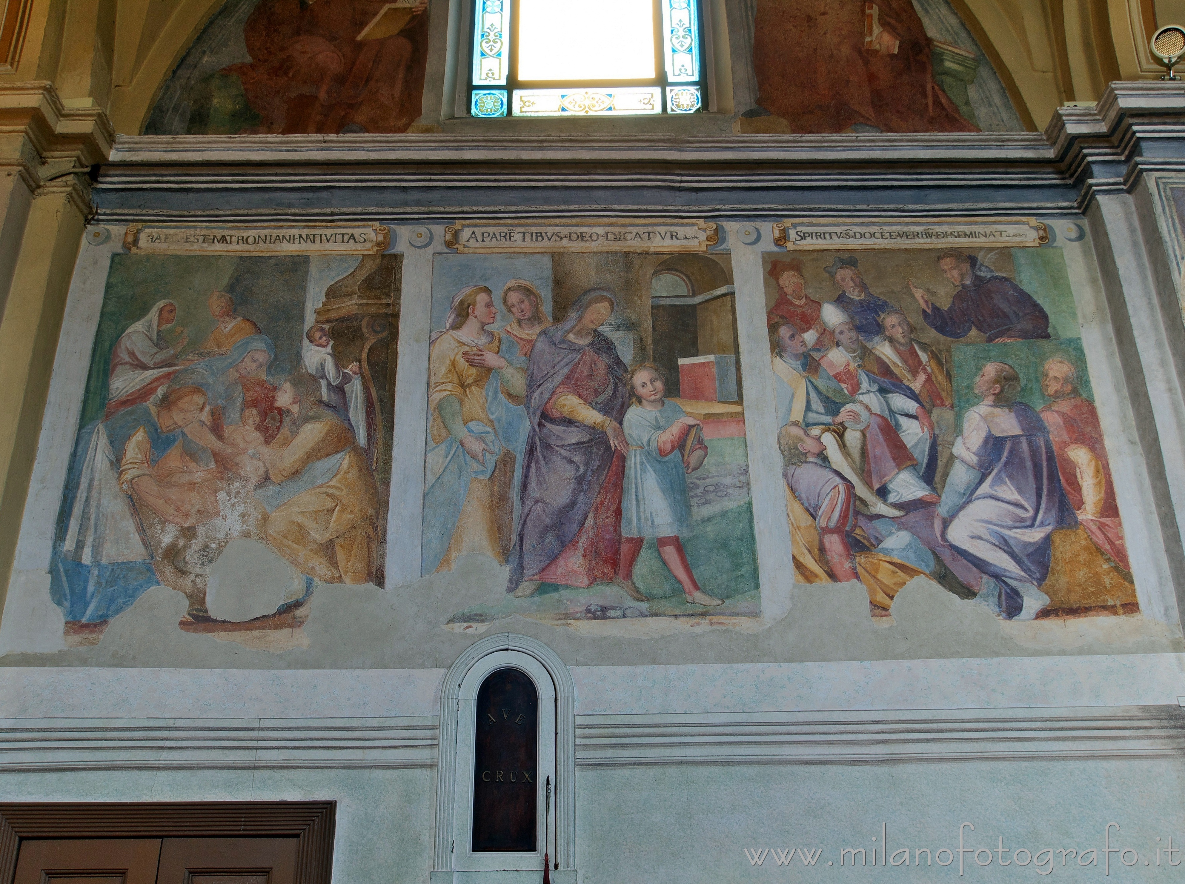 Milan (Italy) - Frescoes depicting birth and youth of Saint Matronian in the Church of Sant'Ambrogio ad Nemus - Full resolution picture